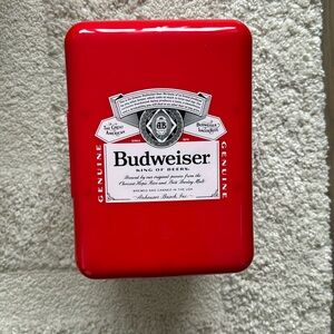 Budweiser Red Mini Fridge Fits 6 Soda Cans New